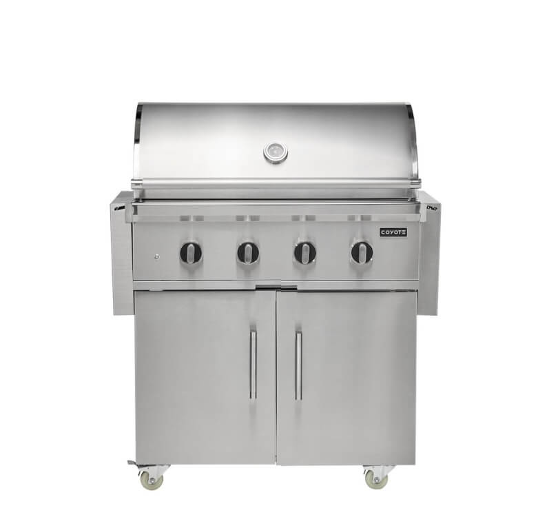 Coyote CL-Series 36-Inch Freestanding Gas Grill | Folding Side Shelves