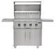 Coyote CL-Series 36-Inch 4-Burner Freestanding Gas Grill | Hood Opened