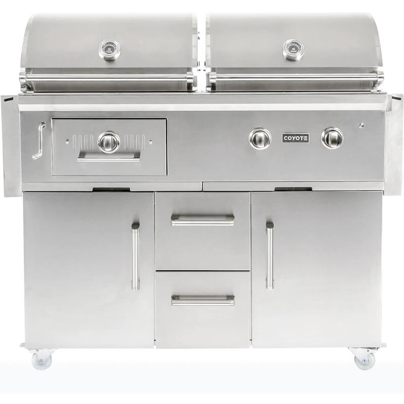 Coyote Centaur 50-Inch Dual Fuel Freestanding Grill | 304 Stainless Steel Construction