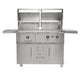 Coyote Centaur 50-Inch Dual Fuel Freestanding Grill | Hood Opened