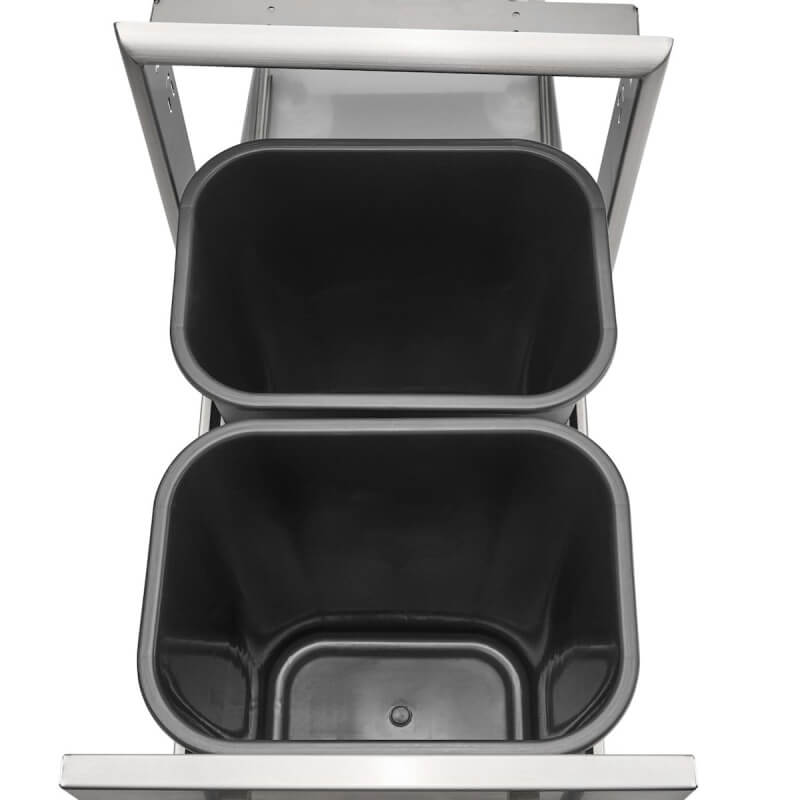 Coyote 18 Inch Front to Back Double Trash / Recycle Bin | Top View