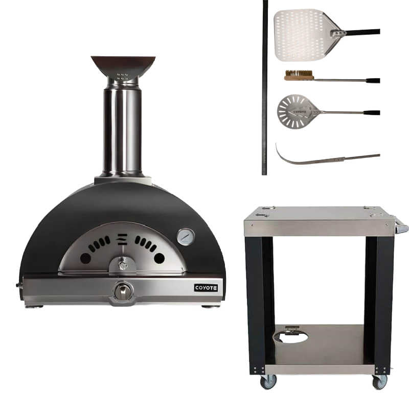 Coyote Hybrid Pizza Oven Bundle in Black
