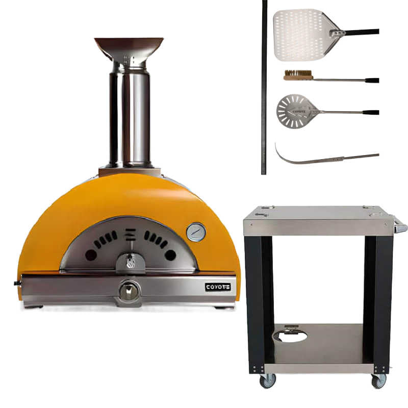 Coyote Hybrid Pizza Oven Bundle in Yellow