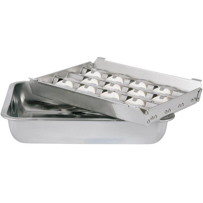 Coyote 18-Inch Electric Grill on Patio Post | Ceramic Briquette Tray