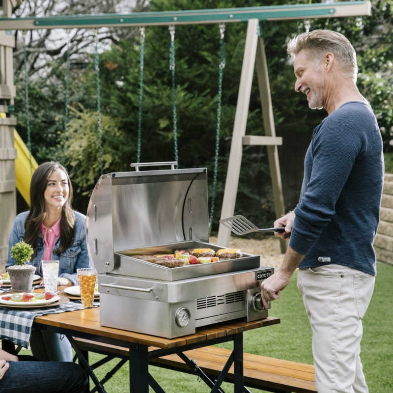 Coyote Portable Propane Grill | Shown in Backyard