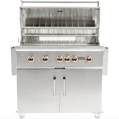 Coyote S-Series 42-Inch Freestanding Gas Grill | Grill Hood Opened