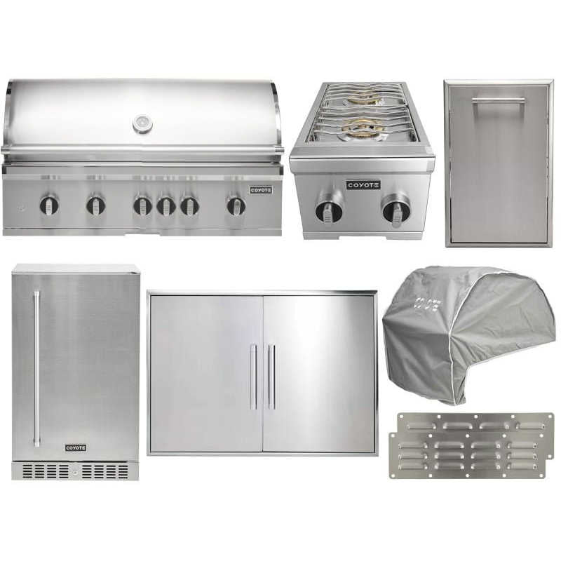 Coyote 8-Piece SL-Series 42-Inch 5-Burner Gas Grill Outdoor Kitchen Package