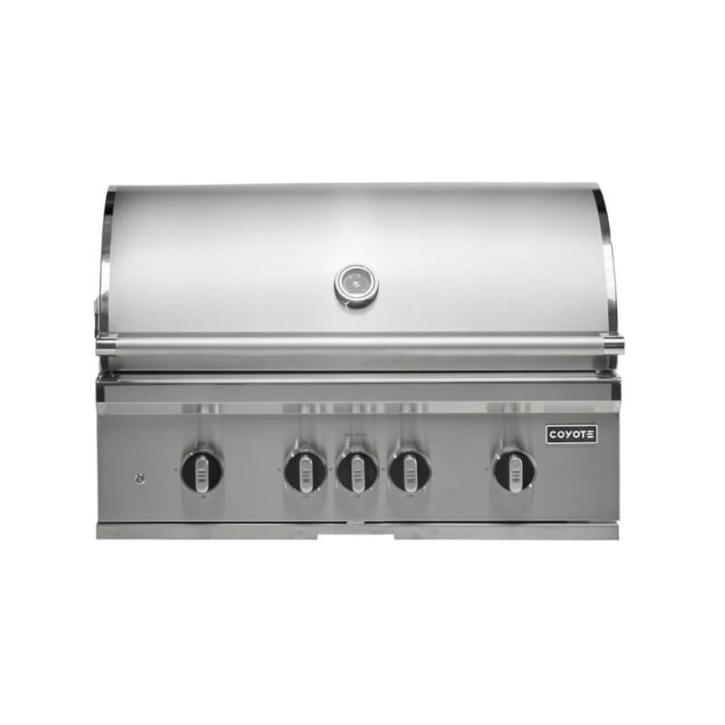 Coyote SL-Series 36-Inch 4-Burner Built-In Gas Grill With Sear Infrared Burner & Rotisserie