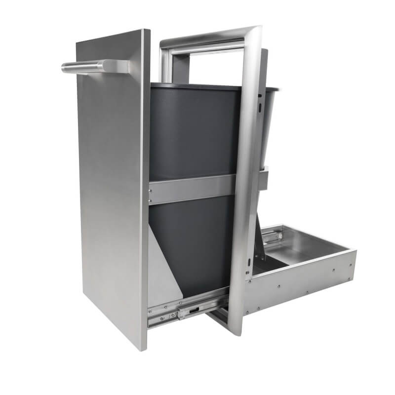 Coyote 15 Inch Single Pull Out Trash / Recycle Bin | Soft Close Drawer