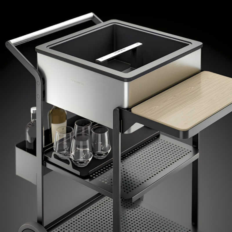 Dometic Speed Rail For MoBar 50 | Shown on Mobile Bar Cart