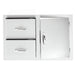 8 Ft EZ Finish Ready To Use Outdoor Grill Station | Summerset 3-Inch Double Drawer/Single Door Combo | Polished Handles