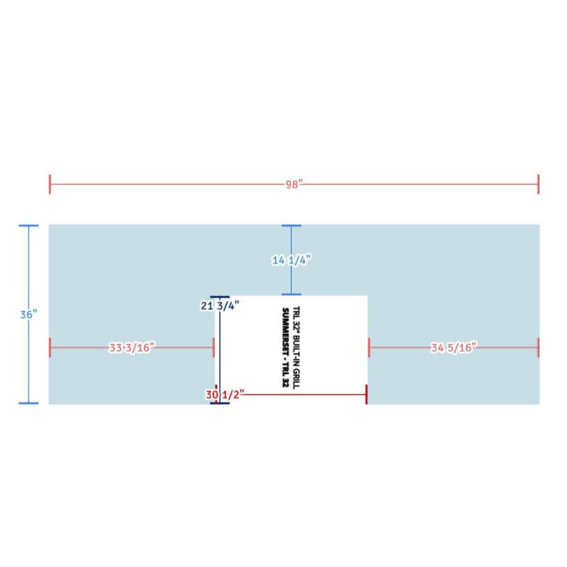 EZ Finish Systems 8 Ft Ready-To-Finish Grill Island | Top View