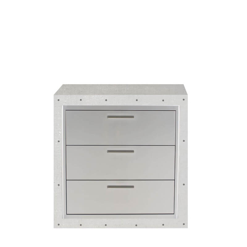 EZ Finish Outdoor Kitchen Systems 36-Inch Ready for Finish Outdoor Kitchen Module w/ 30-Inch Triple Drawer