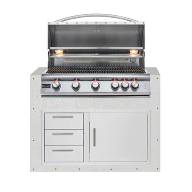 EZ Finish Outdoor Kitchen Systems 48-Inch Module w/ Blaze Premium LTE 40-Inch Grill & Triple Drawer & Door Combo