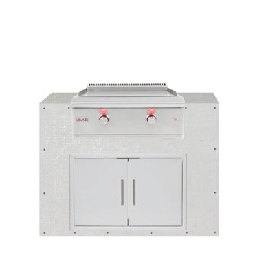 EZ Finish Outdoor Systems 48-Inch Ready for Finish Outdoor Kitchen Module w/ Blaze Premium LTE 30-Inch Griddle & Double Doors