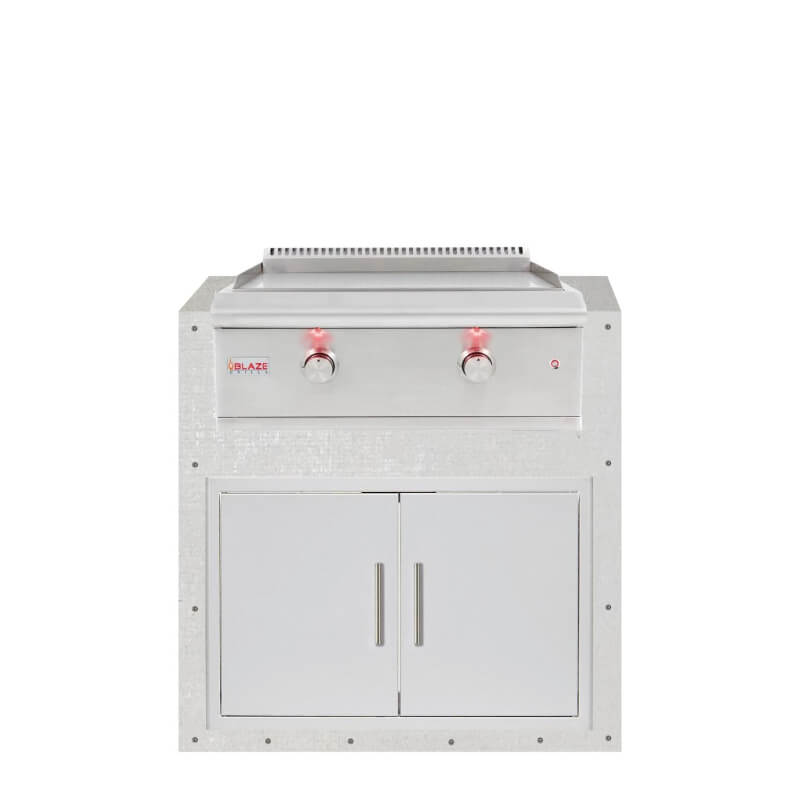 EZ Finish Outdoor Kitchen Systems 36-Inch Module w/ Blaze Premium LTE 30-Inch Griddle & Double Doors