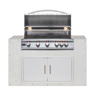 EZ Finish Outdoor Kitchen Systems 60-Inch Ready for Finish Outdoor Kitchen Module w/ Blaze Premium LTE 40-Inch Grill & Double Doors