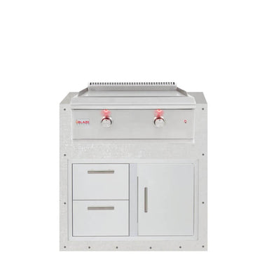 EZ Finish 36-Inch Ready for Finish Outdoor Kitchen Module w/ Blaze Premium LTE 30-Inch Griddle & Double Drawer & Door Combo