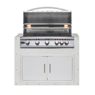 EZ Finish Outdoor Kitchen Systems 48-Inch Ready for Finish Outdoor Kitchen Module w/ Blaze Premium LTE 40-Inch Grill & Double Doors