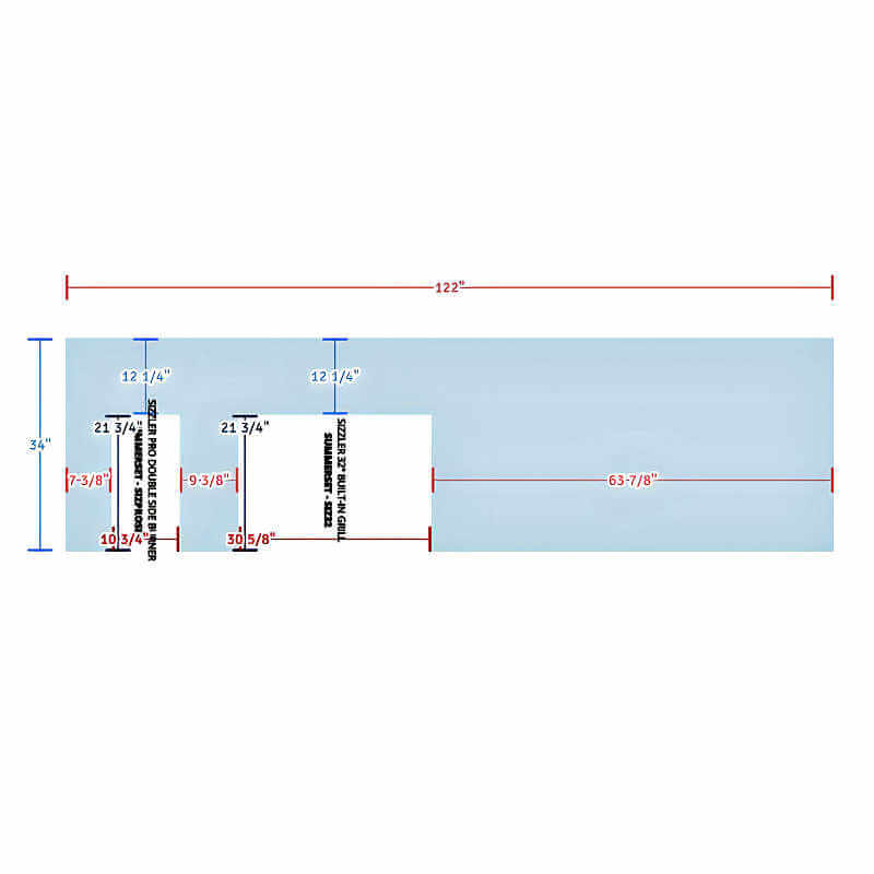 EZ Finish Outdoor System 10 Ft | Top View Dimensions