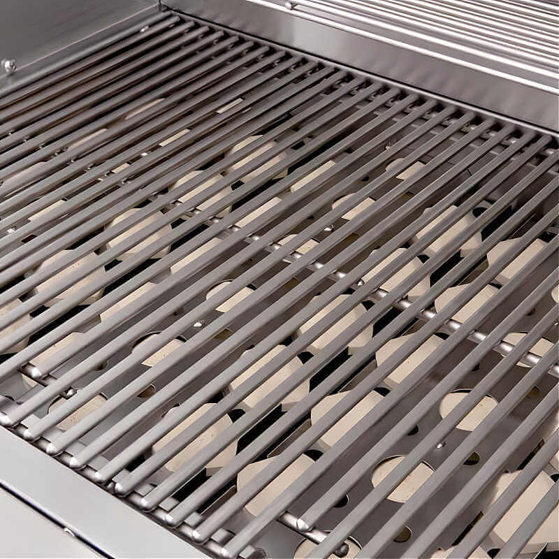 EZ Finish Systems 10 Ft Ready-To-Finish Outdoor Grill Island | Sizzler Pro 32-Inch 4-Burner Gas Grill | 8mm Cooking Grates