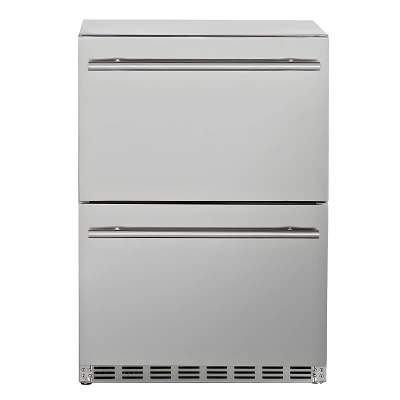 EZ Finish Ready To Finish 8ft Modular Grill Island | Summerset 24-Inch 5.3 Cu Ft. 2-Drawer Refrigerator 