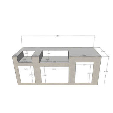 EZ Finish Outdoor Systems 8 Ft Ready To Finish Outdoor Kitchen