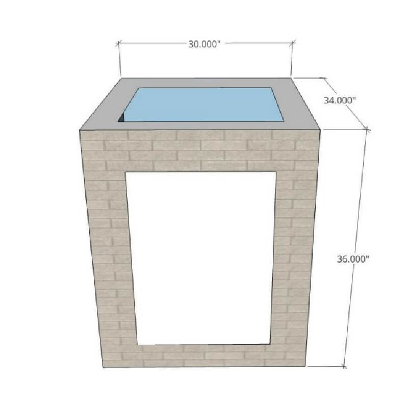 EZ Finish Systems Ready To Finish 30-Inch Outdoor Kitchen Ice Bin & Single Door Cabinet