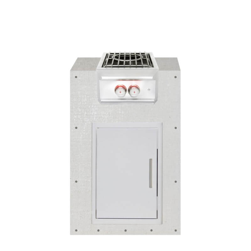 EZ Finish Outdoor Kitchen Systems 24-Inch Ready for Finish Outdoor Kitchen Module w/ Blaze Professional LUX Propane Power Burner & Single Access Door