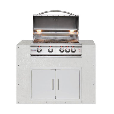 EZ Finish Outdoor Kitchen Systems 48-Inch Ready for Finish Outdoor Kitchen Module w/ Blaze Premium LTE 32-Inch Propane Grill & Double Doors