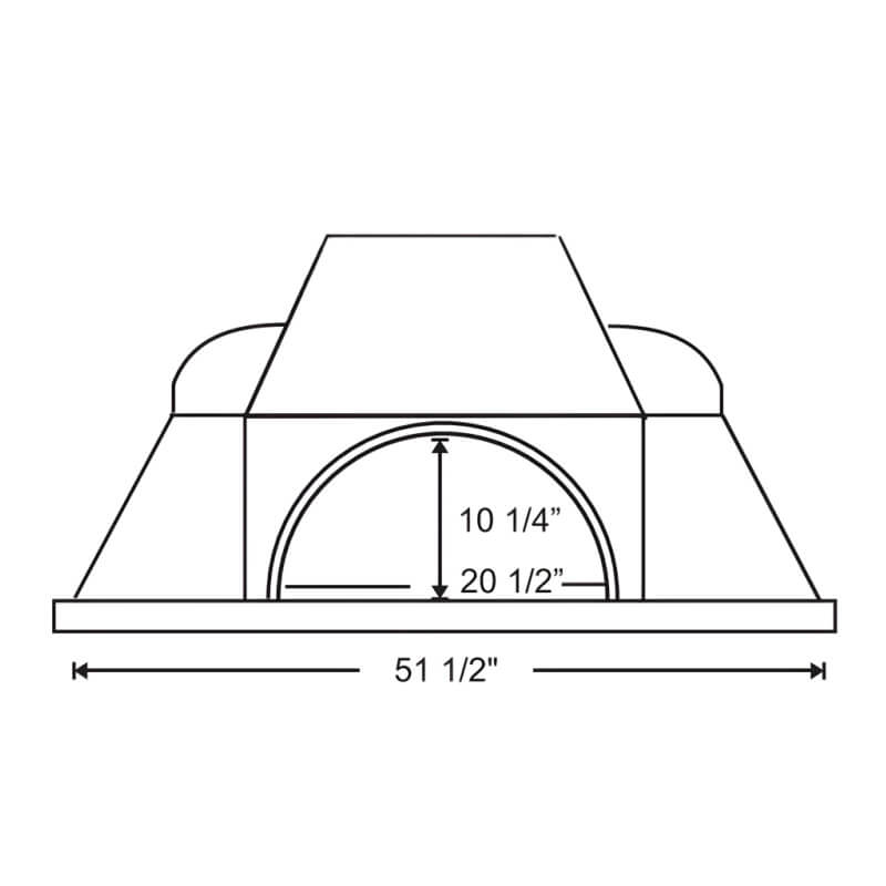 Earthstone Ovens Model 110 Wood Fired Pizza Oven | Front Dimensions