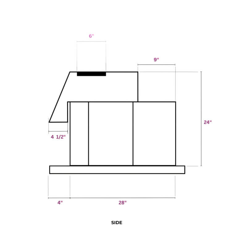 Earthstone Ovens Model 60 Wood Fired Pizza Oven | Side View Specs