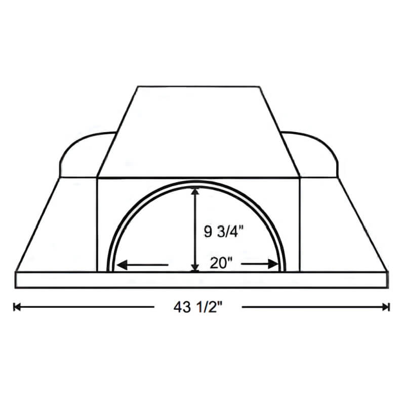 Earthstone Ovens Model 90 Pizza Oven | Front Dimensions
