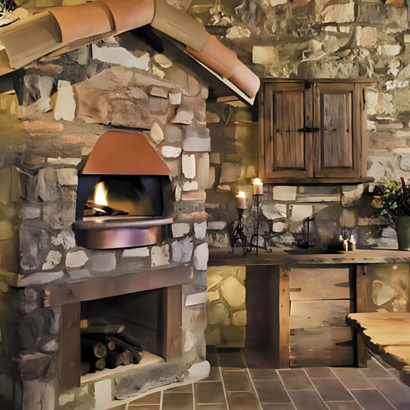 Earthstone Ovens Model 90 Pizza Oven | Shown with Natural Stone