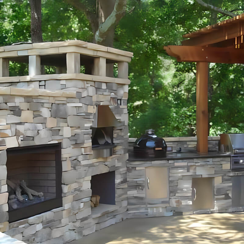 Earthstone Ovens Model 90 Pizza Oven | Shown with Stacked Stone