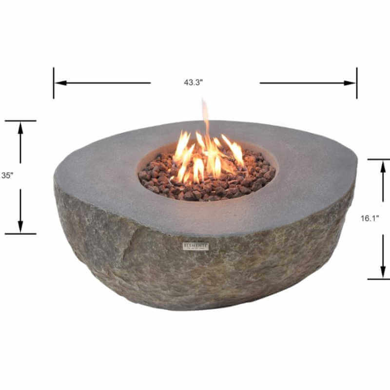 Elementi Boulder Concrete Fire Bowl | Dimensions