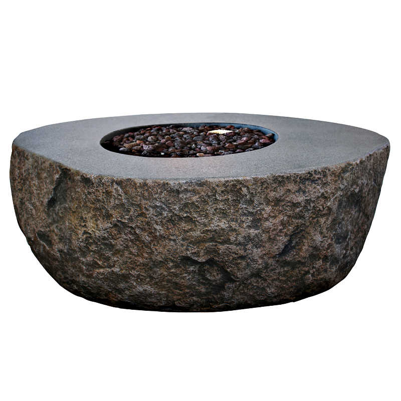 Elementi Boulder Concrete Fire Bowl | Lava Rock Included