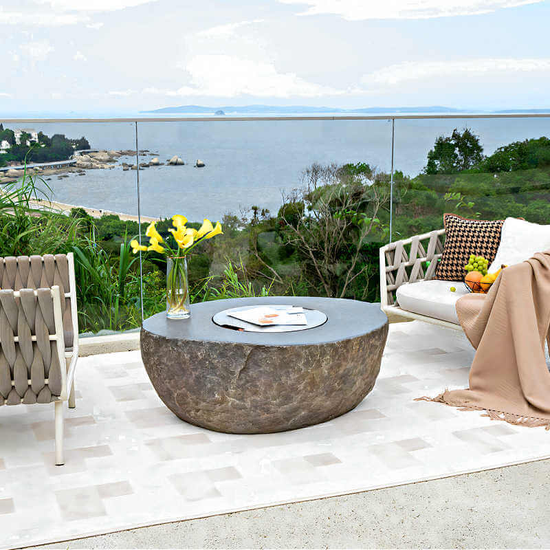 Elementi Boulder Concrete Fire Bowl | Stainless Steel Lid Sold Separately