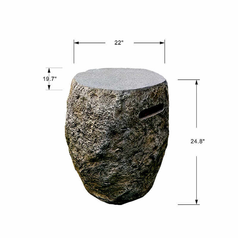 Elementi Boulder Concrete Propane Tank Cover | Dimensions