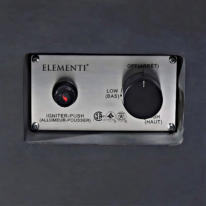 Elementi Granville Rectangular Concrete Fire Table | Push-and-Turn Ignition