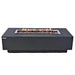 Elementi Granville Rectangular Concrete Fire Table | Dark Gray