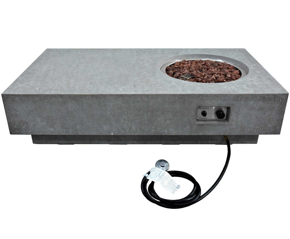 Elementi Metropolis Rectangular Concrete Fire Table | Gas Ignition