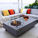 Elementi Metropolis Rectangular Concrete Fire Table | Light Gray with Glass Wind Screen