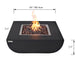Modeno Aurora Slate Black GRC Concrete Square Fire Table 50000 BTU Image 6