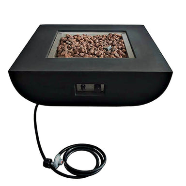 Modeno Aurora Slate Black GRC Concrete Square Fire Table 50000 BTU Image 2