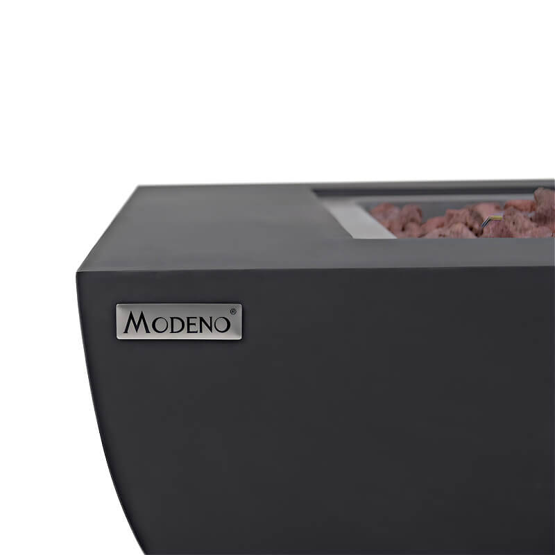 Modeno Aurora Slate Black GRC Concrete Square Fire Table 50000 BTU Image 3