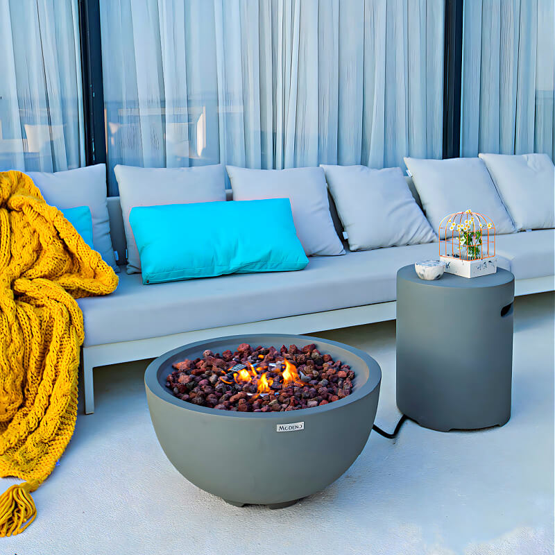 Modeno Nantucket Light Grey GRC Concrete Fire Bowl 40000 BTU Image 6