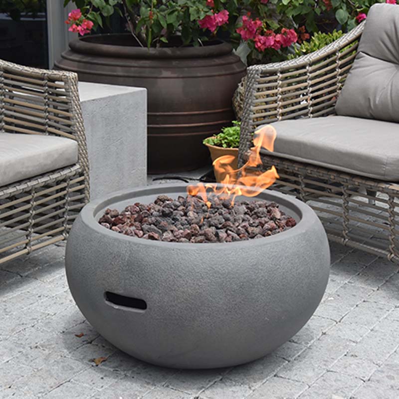 Modeno Newbridge Light Grey GRC Concrete Fire Bowl 40000 BTU Image 8
