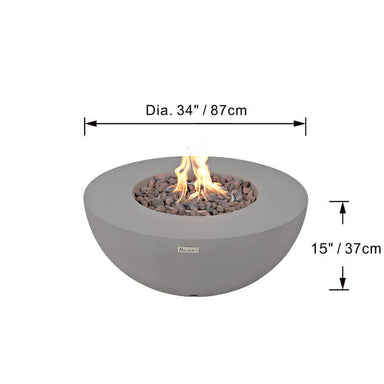 Modeno Roca Light Grey GRC Concrete Fire Table 50000 BTU Image 2