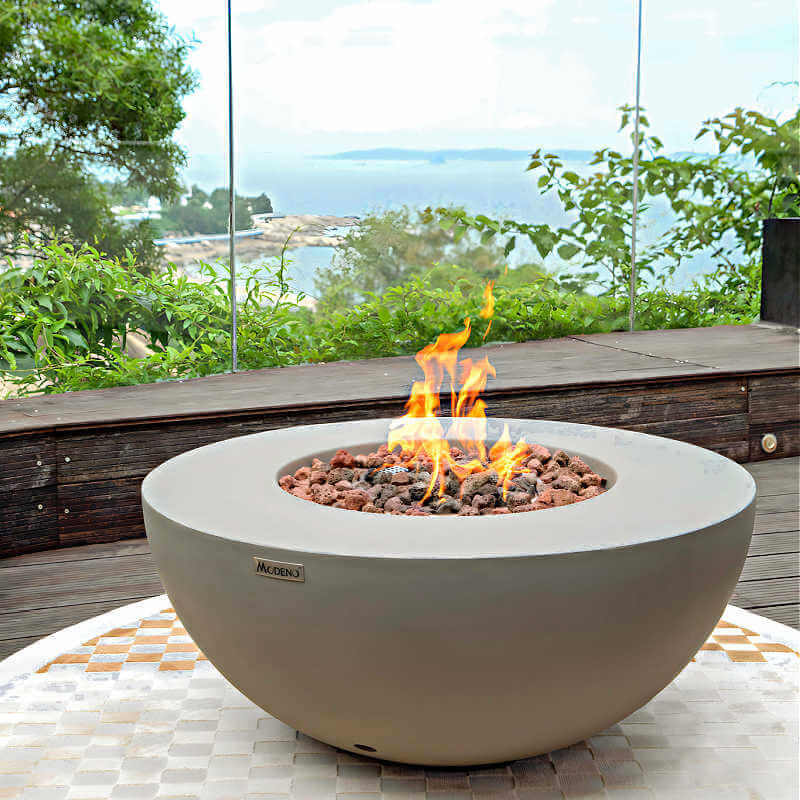 Modeno Roca Light Grey GRC Concrete Fire Table 50000 BTU Image 6